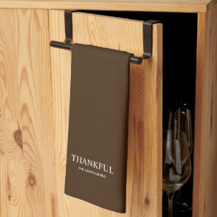 Persoonlijk Minimalistisch Elegant Bruin Dankbaar Theedoek