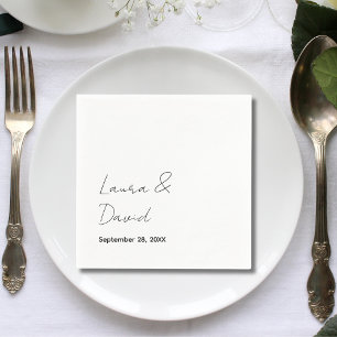 Persoonlijk Minimalistisch en Chic Trouwpapier Servet