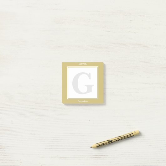 Persoonlijk: Minimalistisch goud en witte geometri Post-it® Notes (Op bureau)