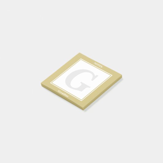 Persoonlijk: Minimalistisch goud en witte geometri Post-it® Notes (Schuin)