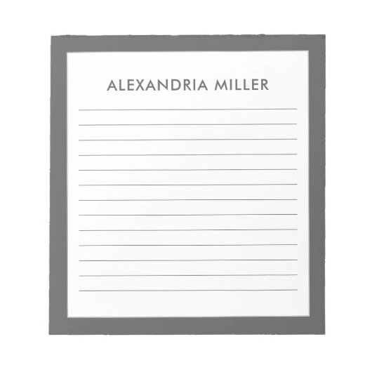 Persoonlijk minimalistisch grijs notitieboek met n notitieblok (Voorkant)