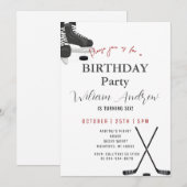 Persoonlijk minimalistisch hockey verjaardagsfeest kaart (Voorkant / Achterkant)