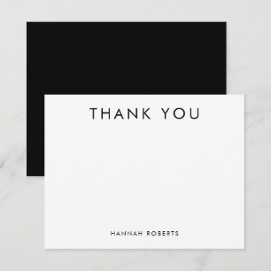 Persoonlijk Minimalistisch Modern Zwart en Wit Bedankkaart