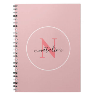 Persoonlijk minimalistisch roze spiraalnotitieboek notitieboek