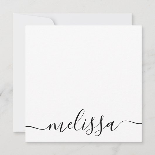 Persoonlijk minimalistisch script notitiekaartje (Voorkant)