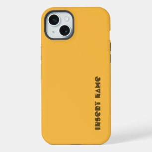 Persoonlijk, minimalistisch warm geel effen kleur iPhone 15 plus case