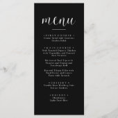 Persoonlijk Minimalistisch Zwart Bruilofts Diner M Menu (Voorkant)