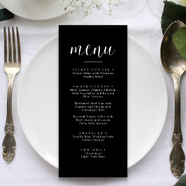 Persoonlijk Minimalistisch Zwart Bruilofts Diner M Menu