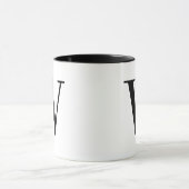 Persoonlijk minimalistisch zwart monogram letter W Mok (Midden)
