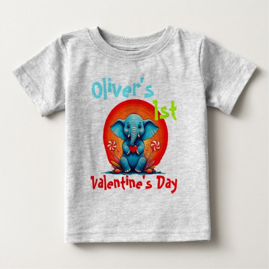 Persoonlijk M'n EERSTE VALENTIJNTJES Baby Olifant (Voorkant)