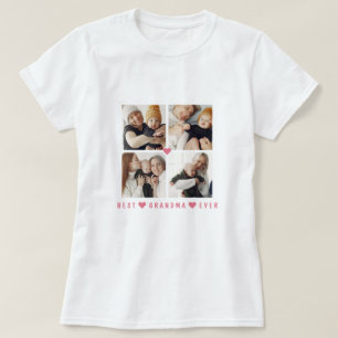 Persoonlijk modern 4-foto 'Beste oma ooit' T-shirt