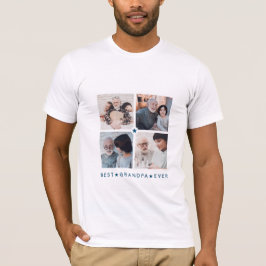 Persoonlijk modern 4-foto 'Beste opa ooit' T-shirt
