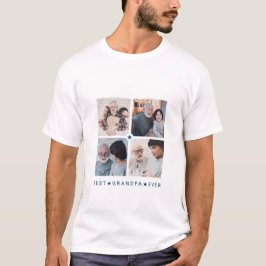 Persoonlijk modern 4-foto 'Beste opa ooit' T-shirt