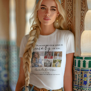 Persoonlijk modern 9 foto's Herdenkingsteken T-shirt