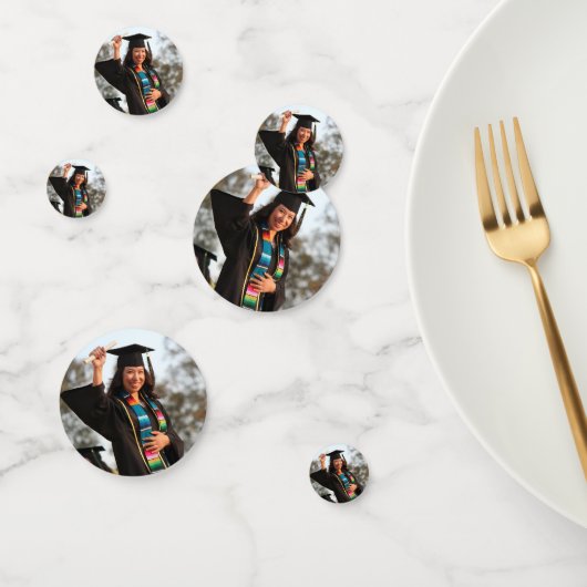 Persoonlijk modern afstudeerfeest foto confetti (Groep)