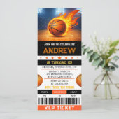 Persoonlijk Modern Basketbal Ticket Verjaardag Kaart (Staand voorkant)
