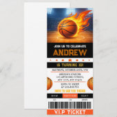 Persoonlijk Modern Basketbal Ticket Verjaardag Kaart (Voorkant / Achterkant)