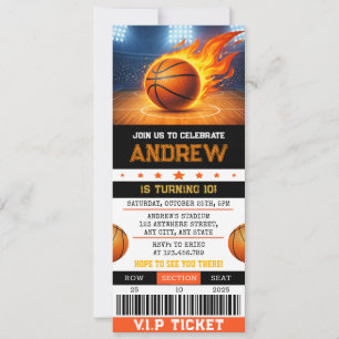 Persoonlijk Modern Basketbal Ticket Verjaardag Kaart