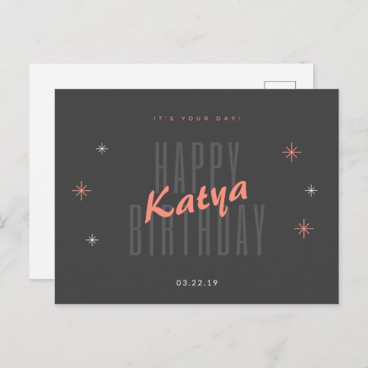 Persoonlijk - Modern Birthday Briefkaart (Voorkant / Achterkant)