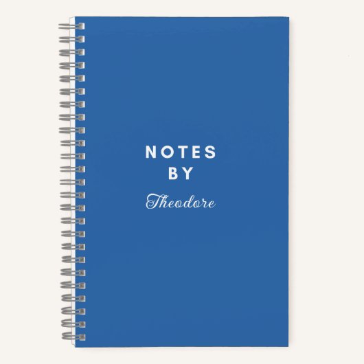 Persoonlijk modern blauw notitieboek (Voorkant)