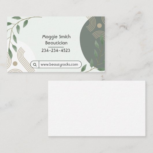 Persoonlijk Modern Boho Plant Visitekaartje (Voorkant / Achterkant)