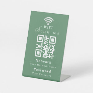 Persoonlijk modern bosgroen WiFi-bord Reclamebord Met Voetstuk