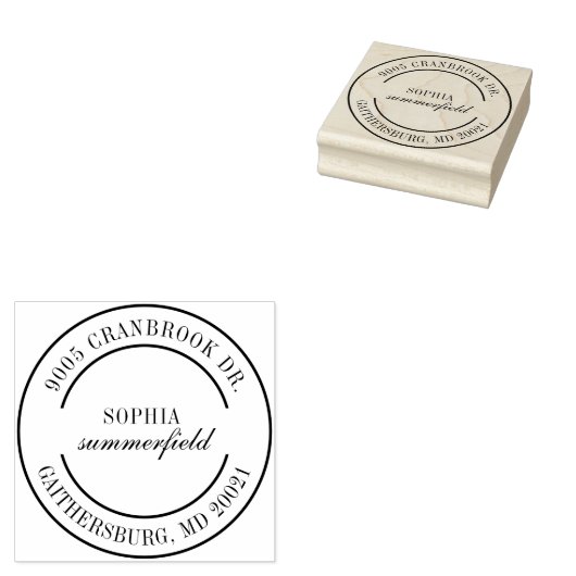 Persoonlijk modern elegant retouradres rubberstempel (Gestempeld)