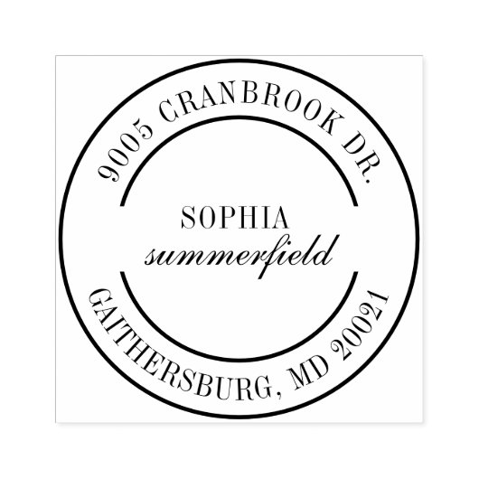 Persoonlijk modern elegant retouradres rubberstempel (Afrduk)