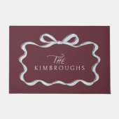 Persoonlijk modern elegant script lint Kerstmis Deurmat (Voorkant)