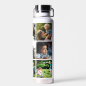 Persoonlijk modern foto collage monogram waterfles (Achterkant)