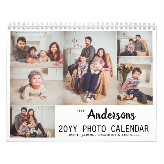 Persoonlijk modern fotocollage kalender (Hoes)