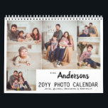 Persoonlijk modern fotocollage kalender<br><div class="desc">Het ontwerp kenmerkt 6 van uw favoriete foto's op de voorzijde en 1 foto voor elke maandpagina.</div>