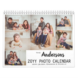 Persoonlijk modern fotocollage kalender