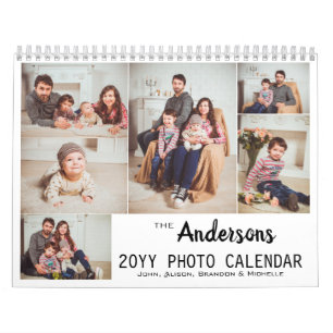 Persoonlijk modern fotocollage kalender