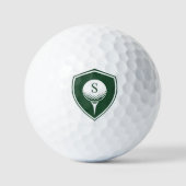 Persoonlijk modern golfer groen initieel monogram golfballen (Voorkant)