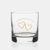 Persoonlijk modern goud 10e trouwdag whisky glas (Voorkant)