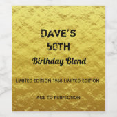 Persoonlijk modern gouden verjaardagsfeest wijnlab wijn etiket (Enkel label)