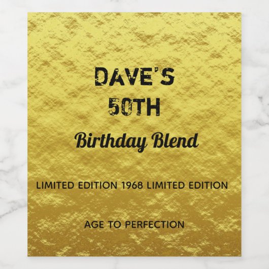 Persoonlijk modern gouden verjaardagsfeest wijnlab wijn etiket (Enkel label)