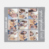 Persoonlijk Modern Gray 9 Foto Collage Fleece Deken (Voorkant (Horizontaal))