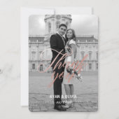 Persoonlijk modern Grijs en Roos Gold Wedding Bedankkaart (Voorkant)