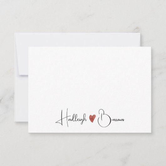 Persoonlijk modern handgeschreven script naam notitiekaartje (Voorkant)
