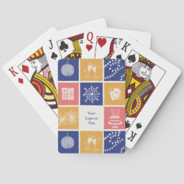 Persoonlijk modern handgetekend kleurrijk nieuwjaa pokerkaarten