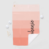 Persoonlijk Modern Handtekening Koraal Kleur Blok Golfhanddoek (Insitu)