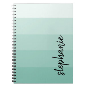 Persoonlijk modern handtekeningkleurblok aqua notitieboek