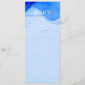Persoonlijk Modern Inkt Trouwmenu Vet Blauw Menu (Voorkant)