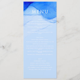 Persoonlijk Modern Inkt Trouwmenu Vet Blauw Menu