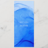 Persoonlijk Modern Inkt Trouwmenu Vet Blauw Menu (Achterkant)