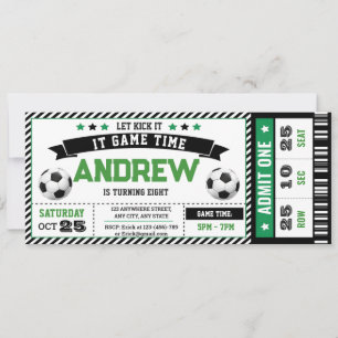 Persoonlijk modern jongens voetbal ticket verjaard kaart