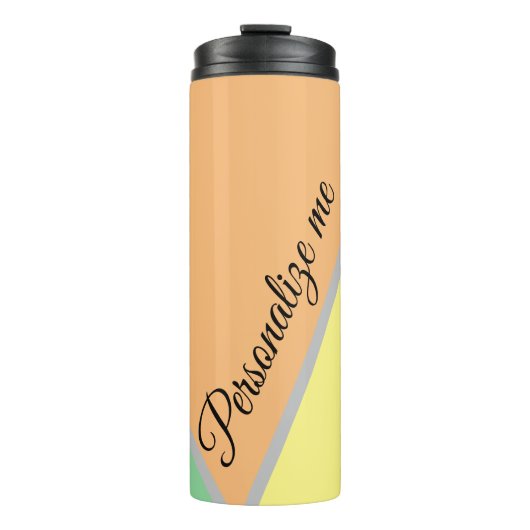 Persoonlijk modern kleurblok pastel mint perzik thermosbeker (Voorkant)