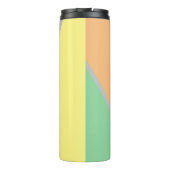 Persoonlijk modern kleurblok pastel mint perzik thermosbeker (Achterkant)